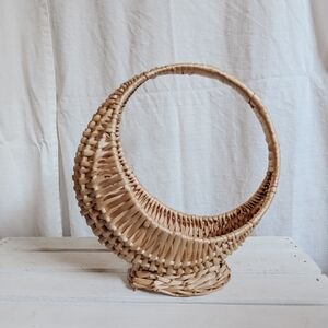 Crescent Moon Wicker Basket